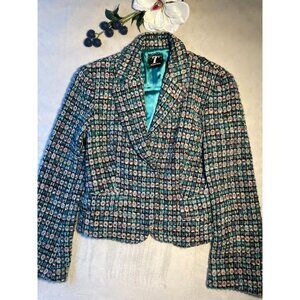 Vintage Italian Made in Italy T Tweed Womens Blazer Jacket Lined Y2K Cottagecore